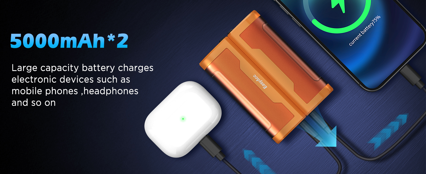 Електричні грілки для рук EasyAcc 10000mAh, 2 шт. з LED-дисплеєм, 3 режими нагріву, для кемпінгу, полювання, Рейно