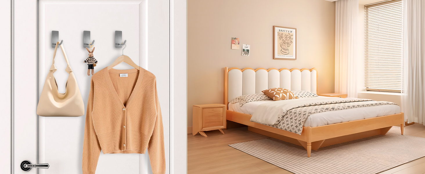 Набір тримачів для рушників без свердління, 10 шт. Самоклеючі гачки з нержавіючої сталі 304, надміцні, для великих предметів, настінні гачки для ванної, туалету та кухні, стійкі до корозії, срібні