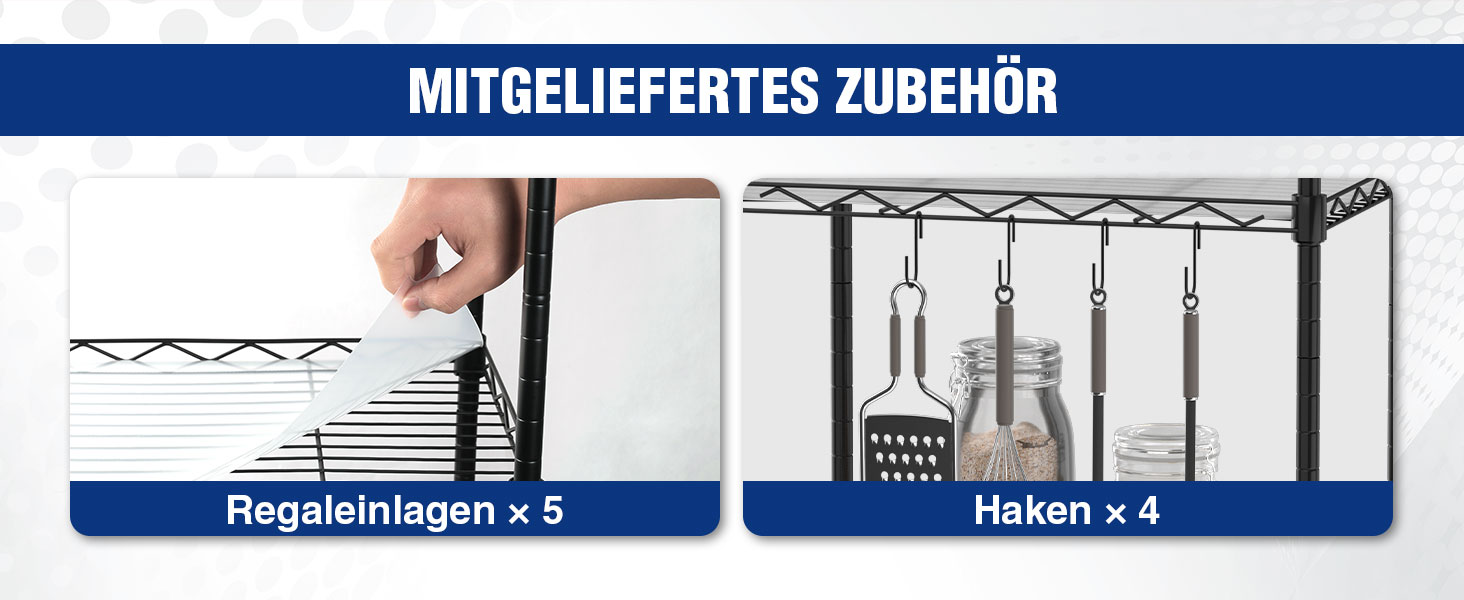 WORKPRO Regal für Wohnzimmer, Lagerregal aus Metall