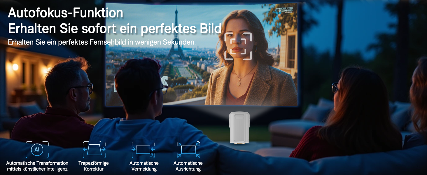 4K Міні-проектор Beamer для домашнього кіно з Wi-Fi 6 та Bluetooth 5.0, 170 ANSI Lumen, Android 11 (HY260pro)