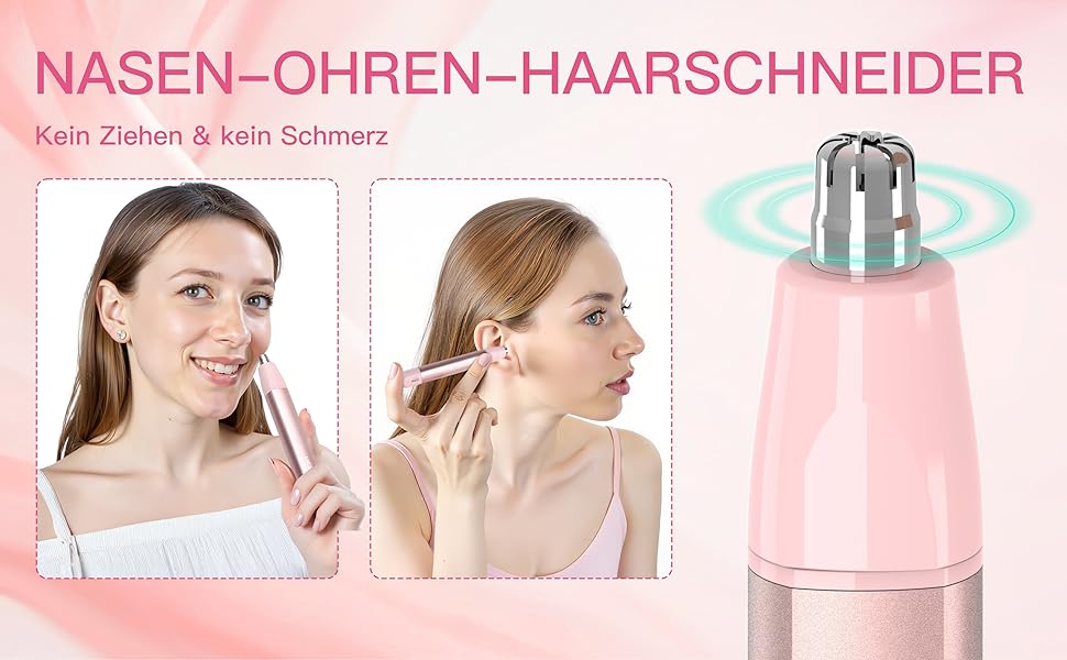 Триммер для видалення волосся з носа, вух та брів 3-в-1, водонепроникний, USB, з чохлом