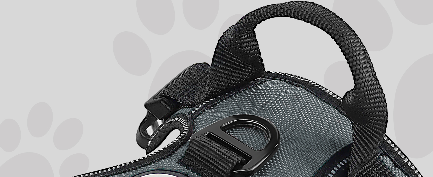 Шлейка для собак Joytale, середнього розміру, світловідбиваюча, дихаюча, з ручкою для контролю та тренувань, сіра, M (1 шт.)