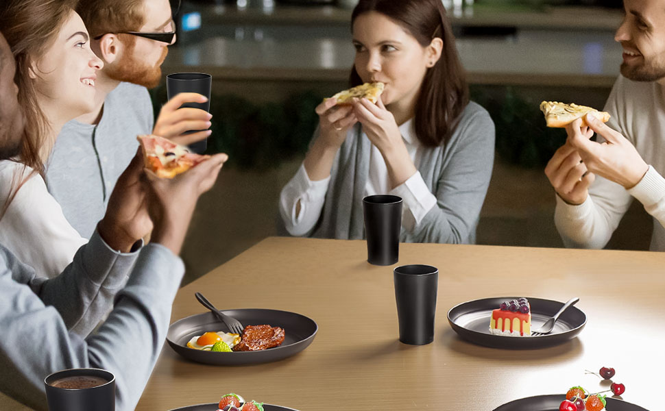 Набір посуду з PP | Легкий та незламний сервіз з 16 предметів для дітей та дорослих, тарілки, миски, чашки