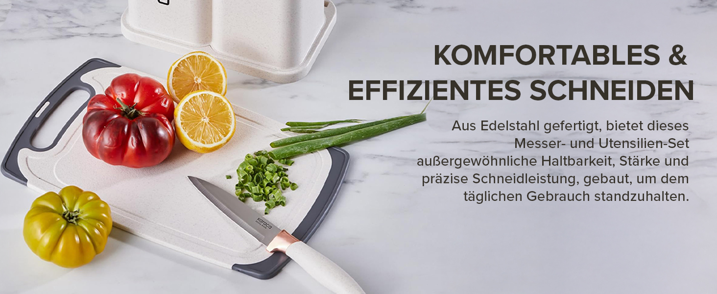 Набір ножів Karaca Gusto 12 предметів з дощечкою та кухонними аксесуарами. Ножі з нержавіючої сталі, ергономічні ручки. Чорний колір.