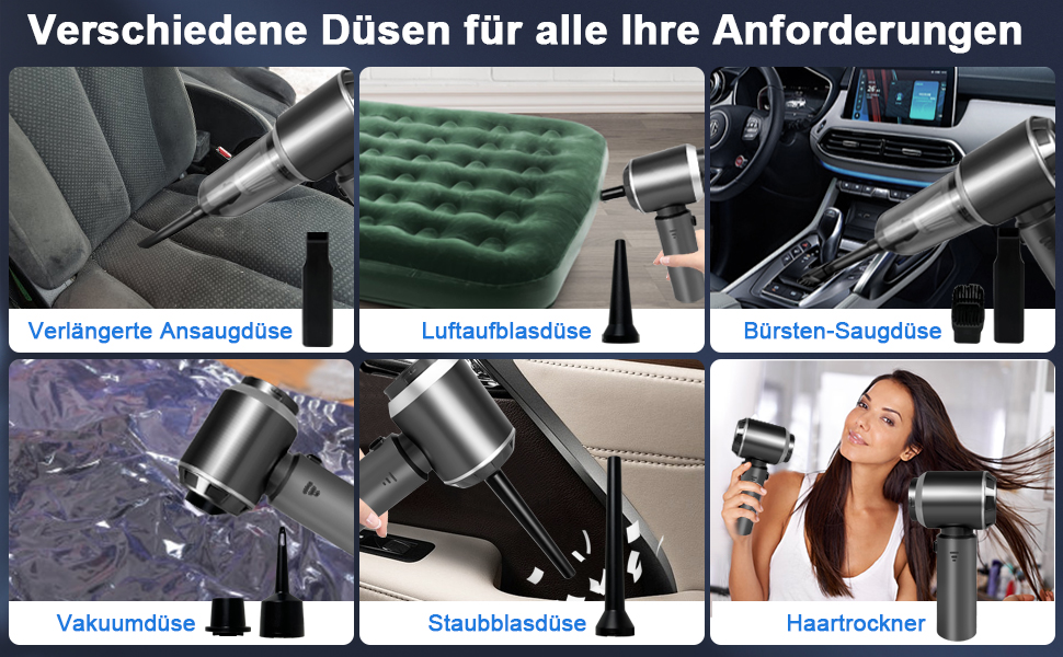 Бездротовий акумуляторний ручний пилосос XWGKLN 16000PA 4-в-1 для дому, авто, кухні, офісу та видалення шерсті тварин