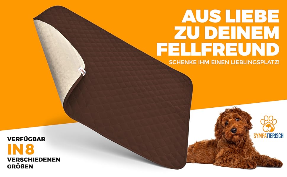 Водонепроникний коврик для собак SympaTierisch: захист дивану та ліжка, 150 x 130 см, коричневий