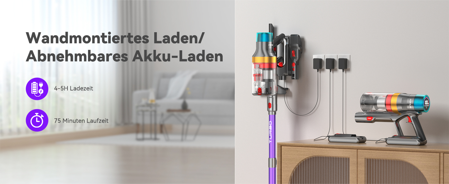 Бездротовий пилосос Aonus A9 Max 58Kpa з акумулятором, 600W, 1.8L, з сенсорним екраном, до 75 хвилин роботи, для твердих поверхонь, килимів та шерсті тварин