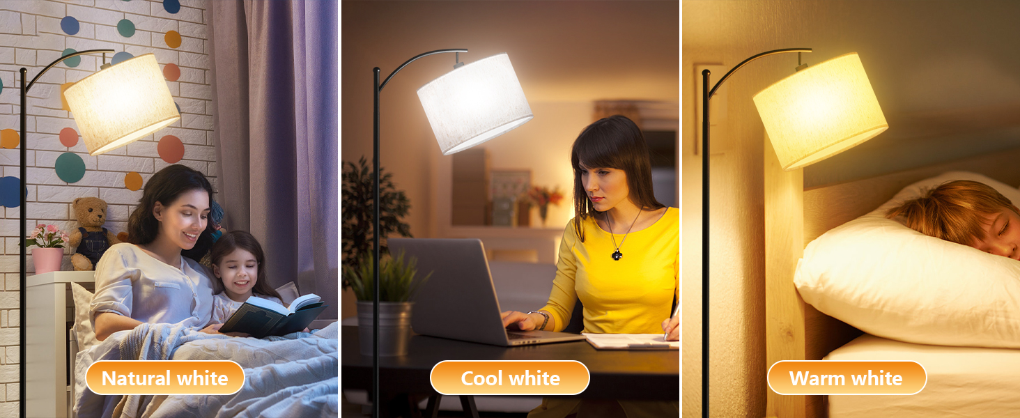 Стійка лампа для вітальні з пультом керування, 3 колірні температури, сумісна з LED, чорного кольору, з димуванням, з кнопкою на ніжці, для спальні, читання, офісу, з лампочкою в комплекті