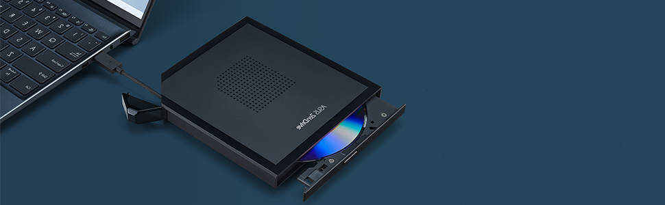 Зовнішній DVD-привід та записувач ASUS ZenDrive V1M (SDRW-08V1M-U) з інтерфейсом USB-C, підтримкою M-Disc, для Windows 11 та macOS