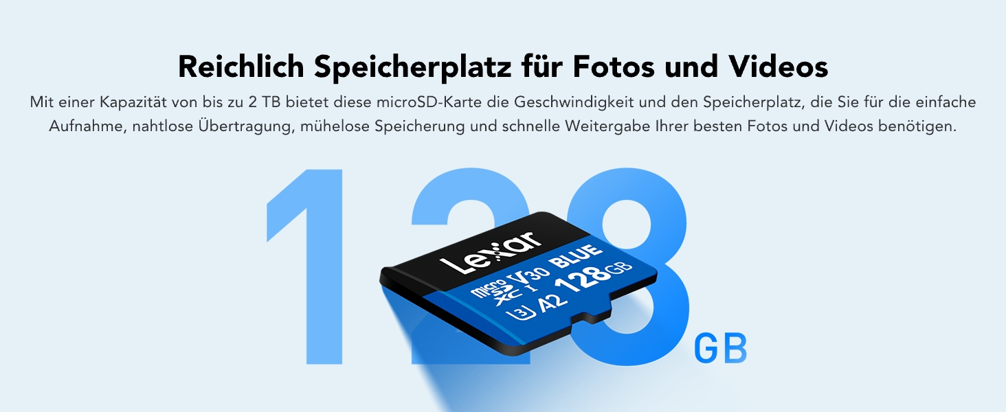 Карта пам'яті MicroSDXC Lexar Blue 256GB (2 шт в упаковці), швидкість до 160 МБ/с, UHS-I