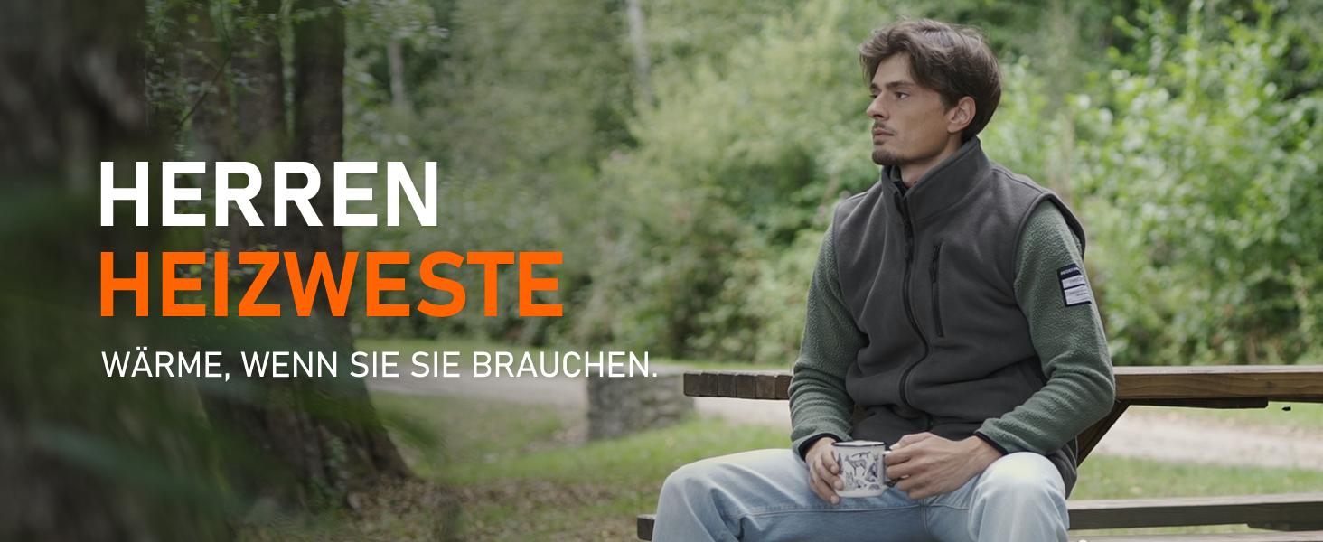 Обогріваючий жилет для чоловіків SZNX з Powerbank – 6 зон нагріву, USB, 3 режими температури, для зими, сірий (L)