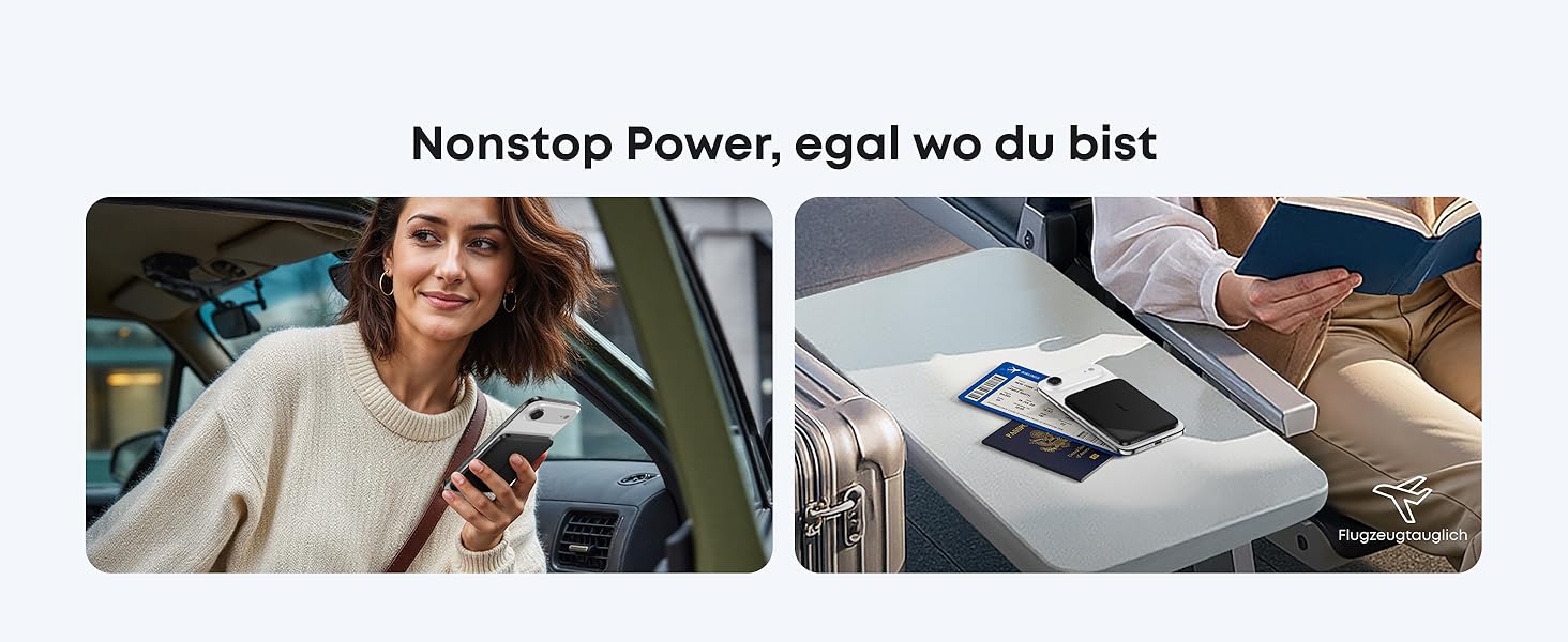 Powerbank Anker Nano: 5000mAh, Qi2, 15W, MagSafe, чорний