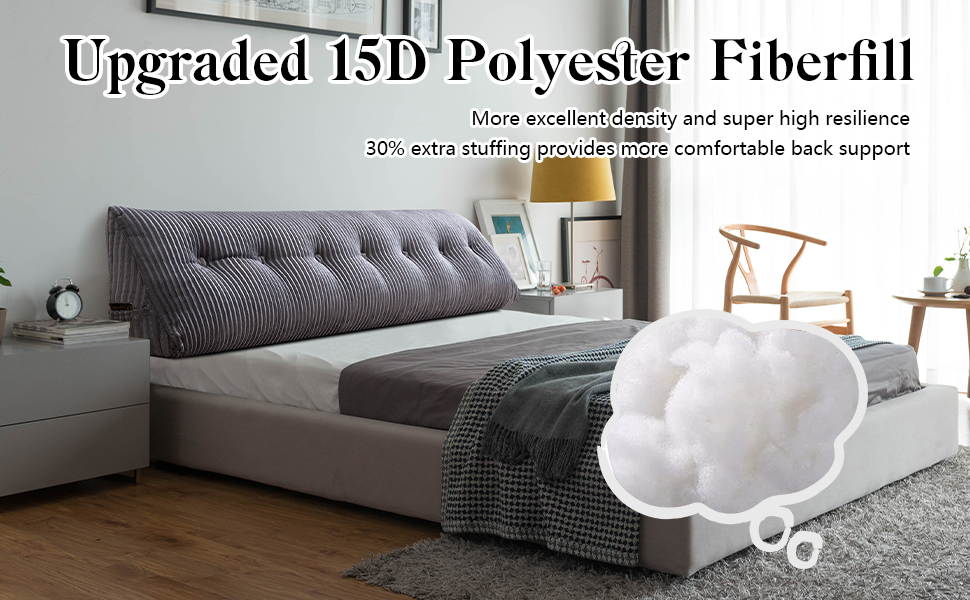 Підпорука для спини SLIGUY: трикутна подушка для ліжка, дивана, читання (120 x 50 x 20 см, сірий)