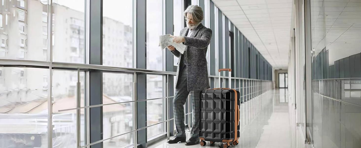 Чемодан KONO Mittelgroß (62см) з 4 колесами, ABS, TSA-замок, ручне багаж (62x43x26см)