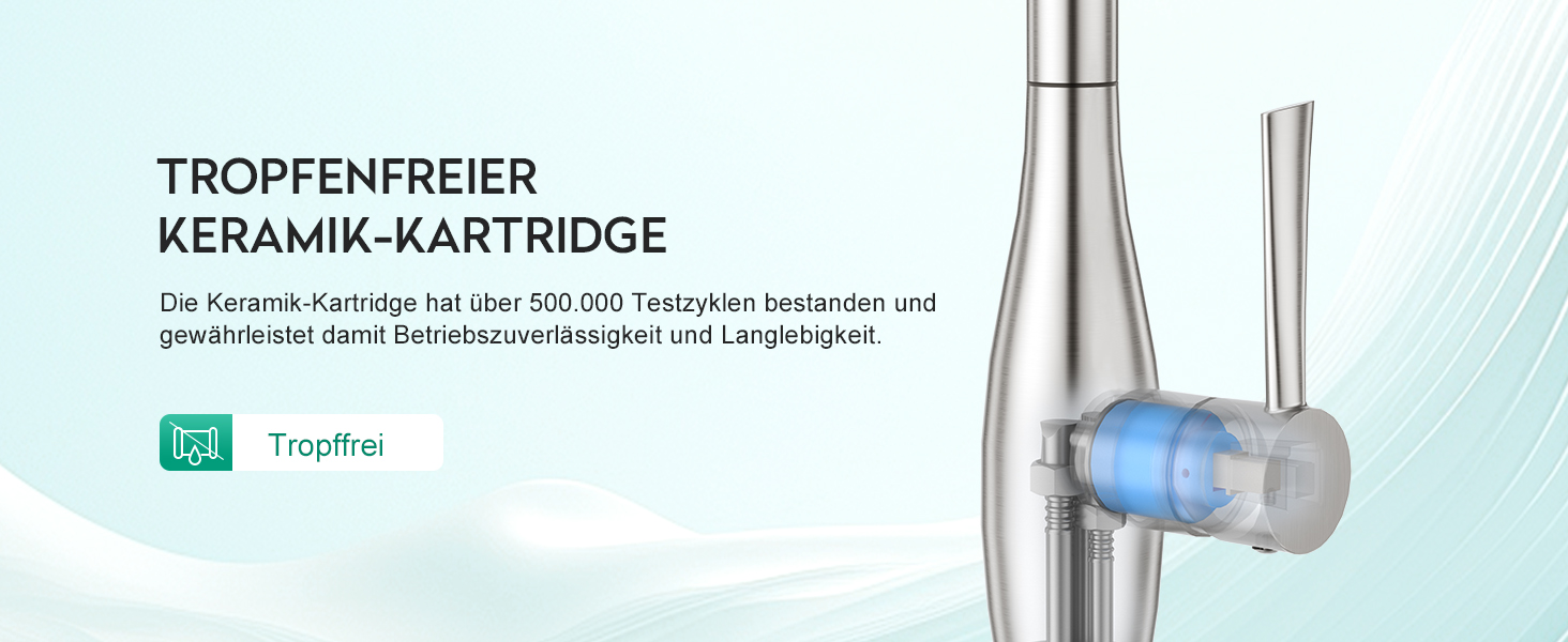 Кран кухонний CREA з 3 функціями: душ, висувна лійка, поворот 360°, нержавіюча сталь