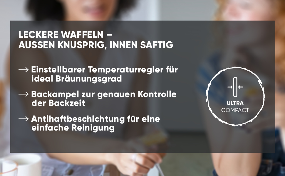 Severin Black Line Heart Waffle Maker - PFAS-Free Coating, Indicator Light, Cord Storage, 1000W