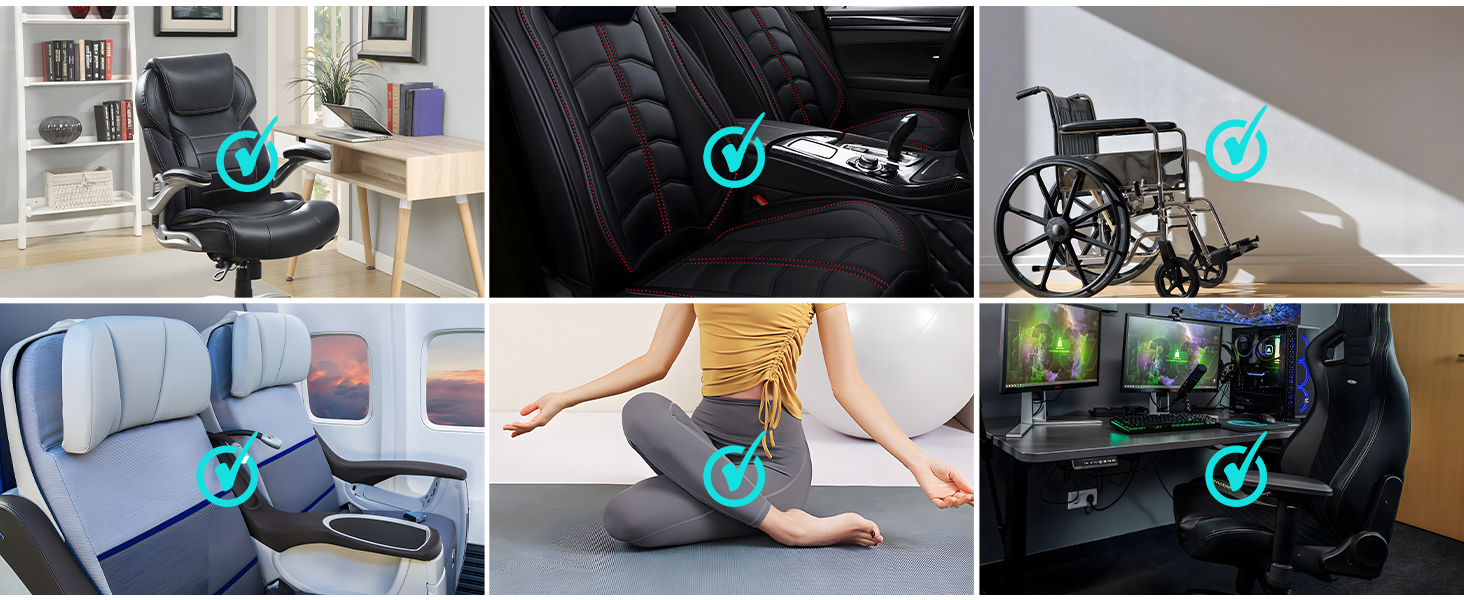 Подушка для сидіння та спини Suewidfay 2-в-1 з піни Memory Foam, ергономічна, для офісного крісла, авто, інвалідного візка, сіра
