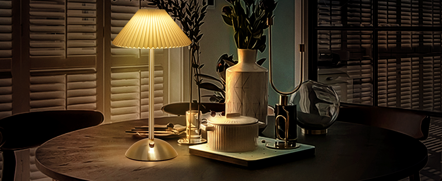 Світлодіодна настільна лампа Starnearby бездротова, з сенсорним димером, акумуляторна, 3 режими світла, вінтажний дизайн, металева, для спальні, офісу, тумбочки (Бежева + Коричнева основа)