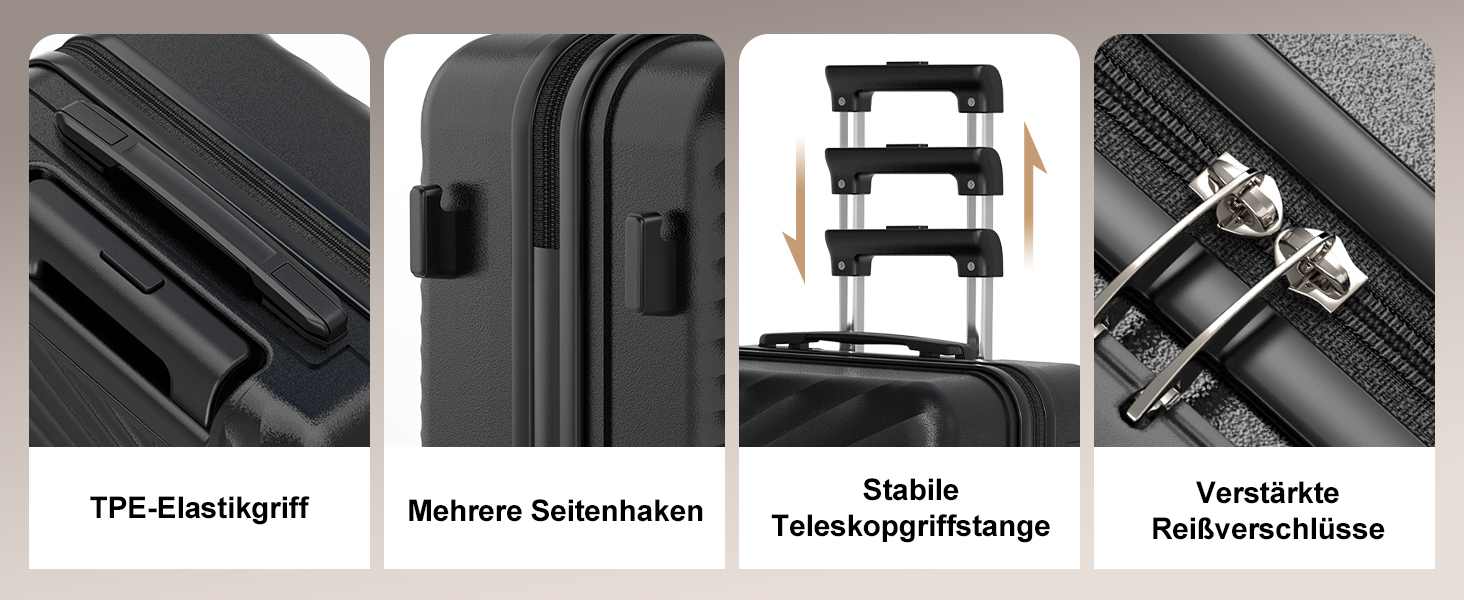 Набір валіз Joyway 6шт: велика, середня, маленька, сумка, косметичка, TSA-замок, зелений/чорний