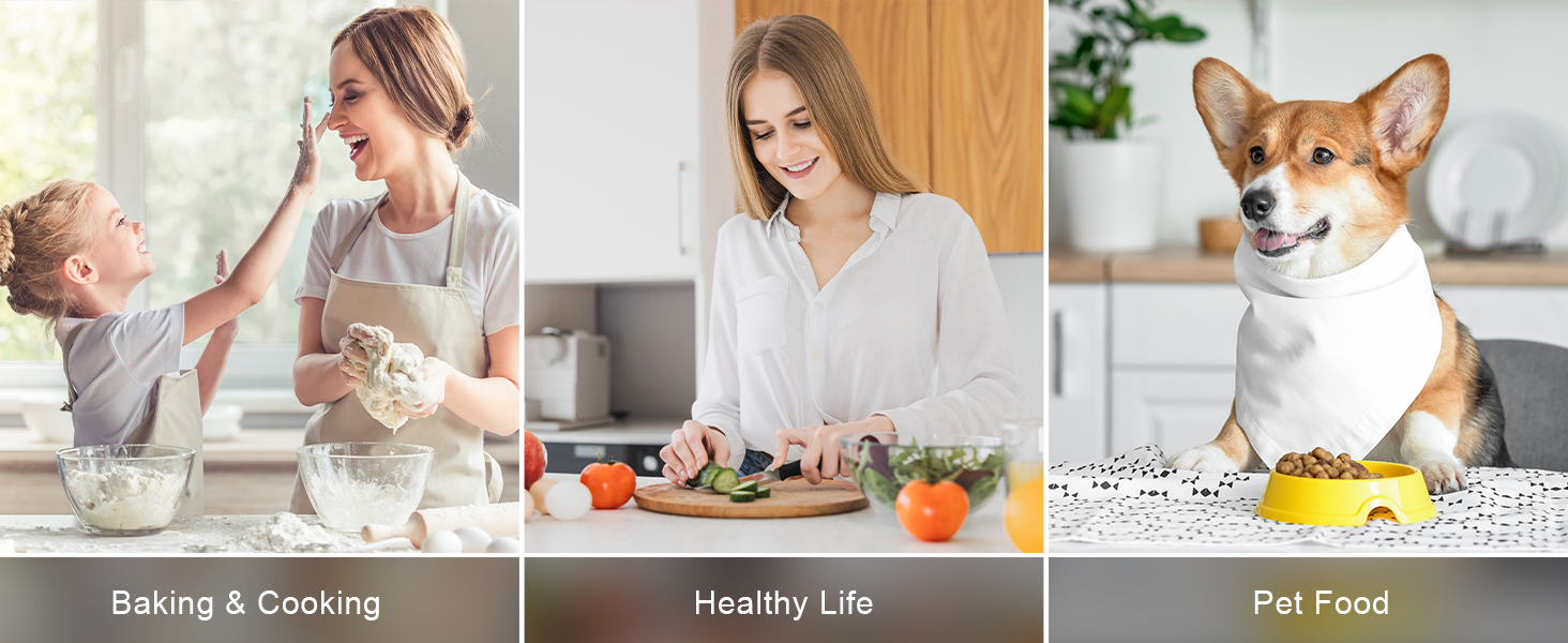 Кухонні ваги CROWNFUL з підзарядкою, до 15 кг, цифровий дисплей LCD, нержавіюча сталь 304, для приготування їжі та випічки