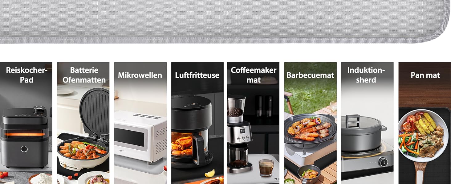 Термостійкий килимок для захисту від нагрівання 60x40 см. Стійкий до вогню, силіконовий килимок для кухонних стільниць, фритюрниць, кавоварок. Нековзкий та водонепроникний (40 см x 38 см, срібний)