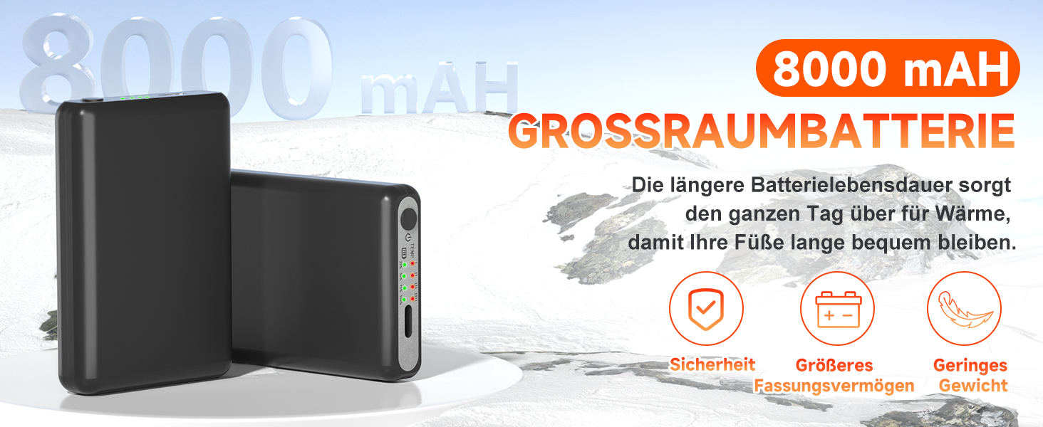 Гріючі шкарпетки з керуванням через додаток 5V 8000mAh, підігрівачі ніг, гріючі шкарпетки для жінок та чоловіків, пранні, 4 температурні режими, перезаряджувані, для зимових видів спорту (лижі, велосипед, рибалка, кемпінг, піші прогулянки), розмір EU36-48