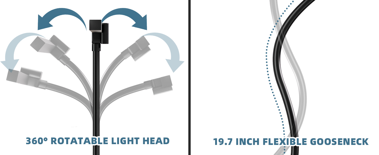 LED настільна лампа Brightower з диммуванням, 24W, 80см, для офісу та дому, захист очей, денне світло, з пультом, гнушкий шийний механізм, 5 кольорів, чорний