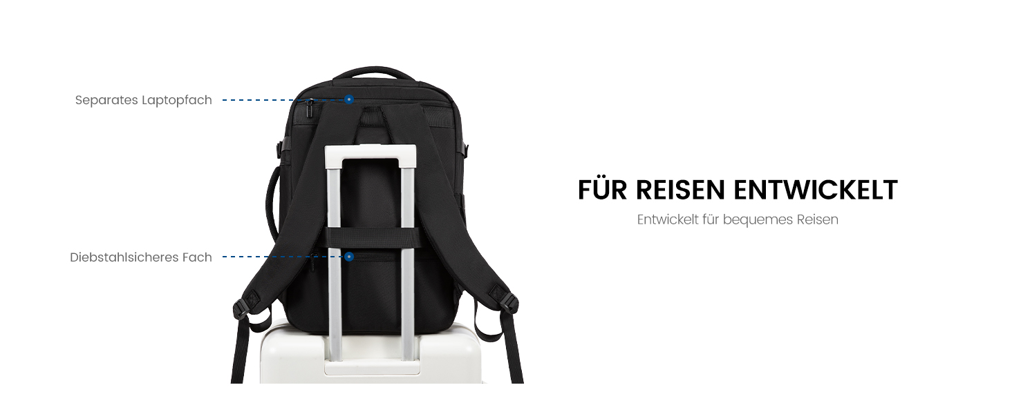 LOVEVOOK Рюкзак для ручної поклажі, 40L, для ноутбука 17.3