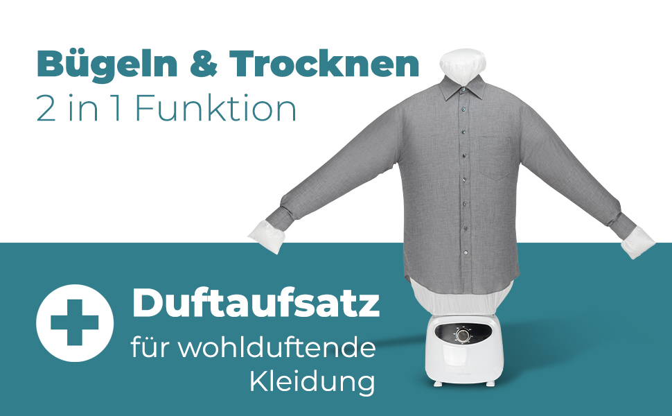 Автоматичний прасувальник сорочок ProfiCare PC-HBB 3117 | Прасувальна лялька 1400W | Швидкий та ефективний | З арома-насадкою