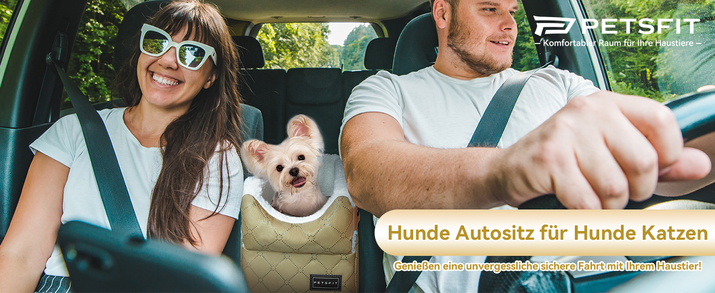 Автокрісло для собак PETSFIT - чорний (хакі), до 5 кг, з захисними гаками