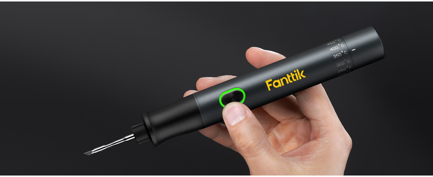 Набір паяльника Fanttik T1 Max: прецизійний, швидкий нагрів (7 сек), 6 температур (200~450°C), 4 насадки (C210), поворотний стійкий тримач, для ремонту