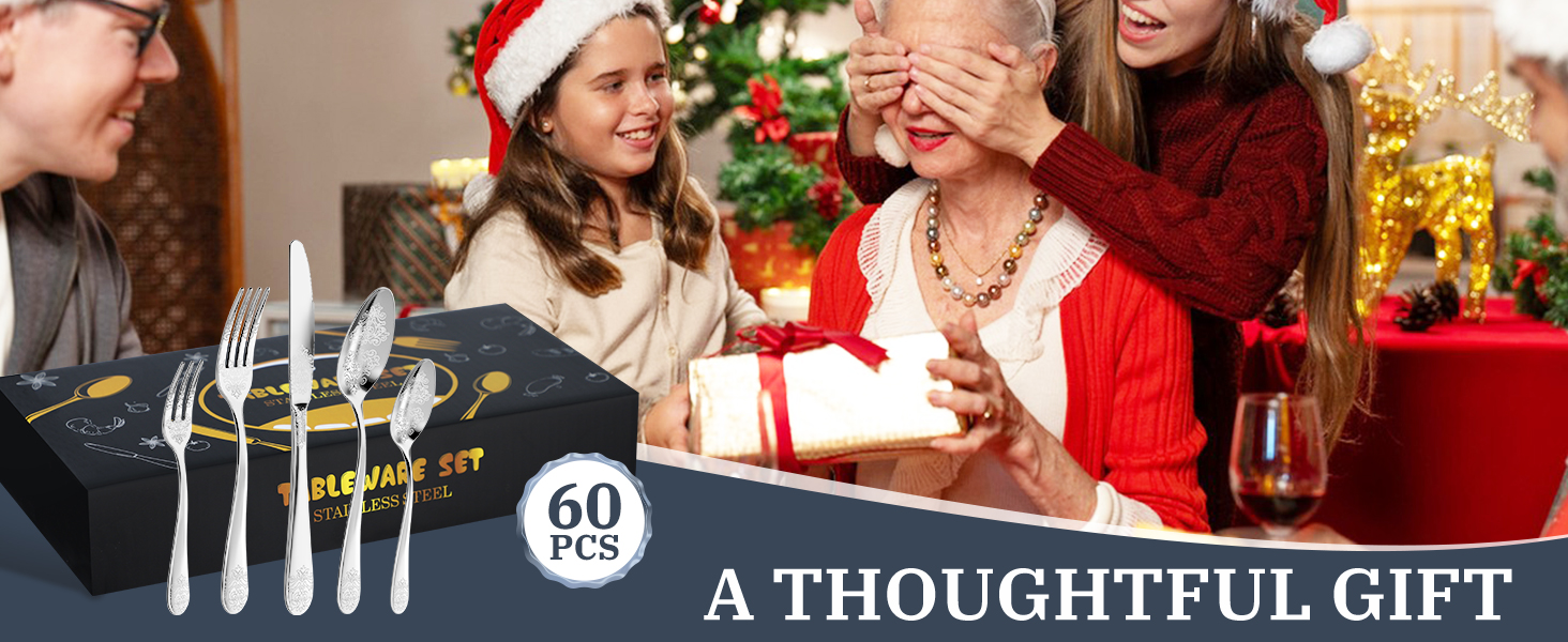 Набір столових приборів DRAGON RIOT на 6 осіб (30 предметів) з нержавіючої сталі, рожеве золото, елегантний набір ножів, виделок та ложок для дому, вечірки, ресторану. 30 предметів (сріблястий колір 60 предметів)