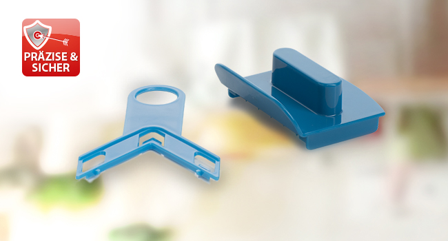 Nicer Dicer Smart від Genius: Набір для нарізки овочів 10 в 1, блакитний. Ручний набір для нарізки овочів, фруктів, салату, тертки, кухонного помічника, 800 мл.