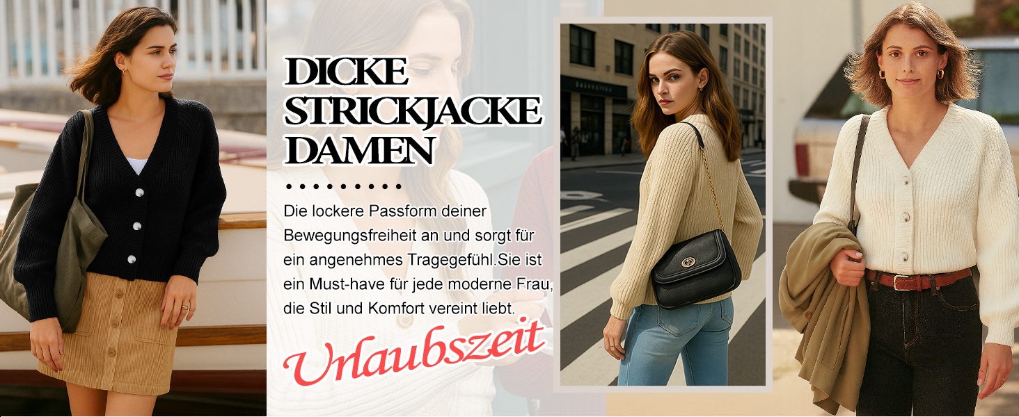 Жіночий в'язаний кардиган GRECEREE з V-подібним вирізом та ґудзиками, з кишенями (червоний, M)