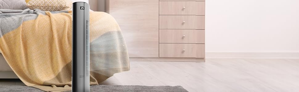 Турбовентилятор Cecotec EnergySilence 9090 Skyline, 76 см, білий, з пультом керування та дисплеєм