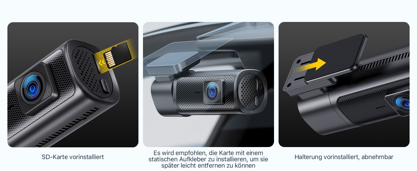 Відеореєстратор GKU 4K+2.5K з Wi-Fi 5GHz, GPS, Нічне Бачення STARVIS, IPS-дисплеєм 1.5', 24h парковка, 360° обертання, 64GB SD-карта, чорний