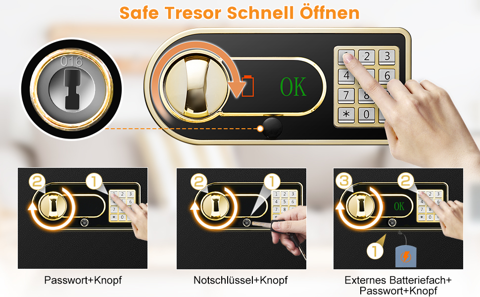 Сейф настінний Mejasg Safe Tresor Klein для дому, гроші, медикаменти, ювелірні вироби, 23x17x17 см (45л)