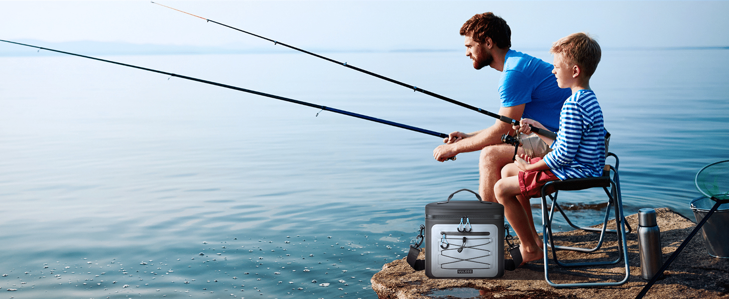 Чорна ізольована сумка-холодильник 24L для пікніків, пляжу, кемпінгу та транспортування продуктів