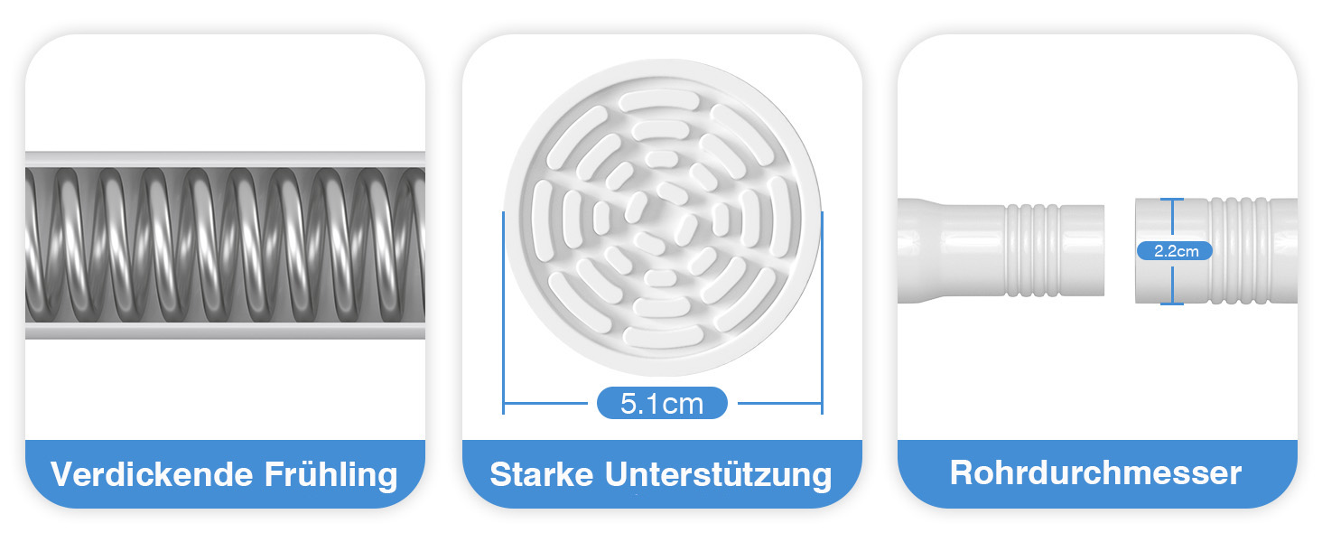 Телескопічна штанга для карнизів та душової кабіни без свердління, 79-195 см (біла)