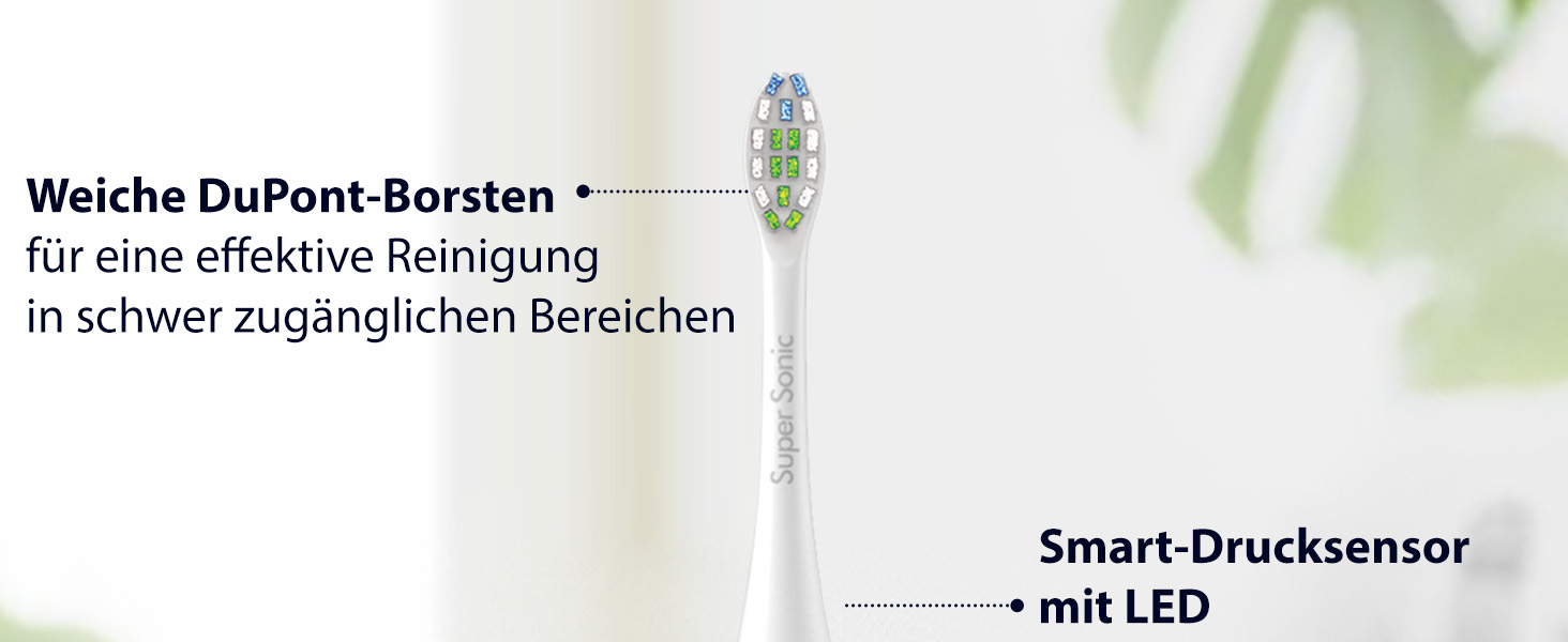 Електрична зубна щітка Wagner Stern IntelliBrush Series Whitening з датчиком тиску, 4 режими, 8 насадок, кейс (Silver Mist)