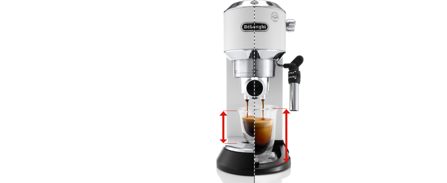 Еспресо-машина De'Longhi Dedica Style EC 685.W - компактна, з професійною капучинатором, для E.S.E. Pads, білий колір