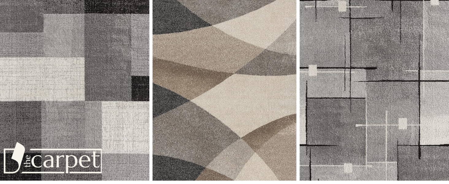 Килим Pearl Moderner Dichter Kurzflor для вітальні та спальні, короткий ворс, геометричний дизайн, картатий, сірий, 80 x 140 см