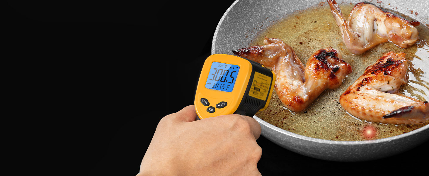 Інфрачервоний термометр Etekcity -50°C до +450°C (610°C) - цифровий лазерний термометр для кухні, піци, гриля, випічки