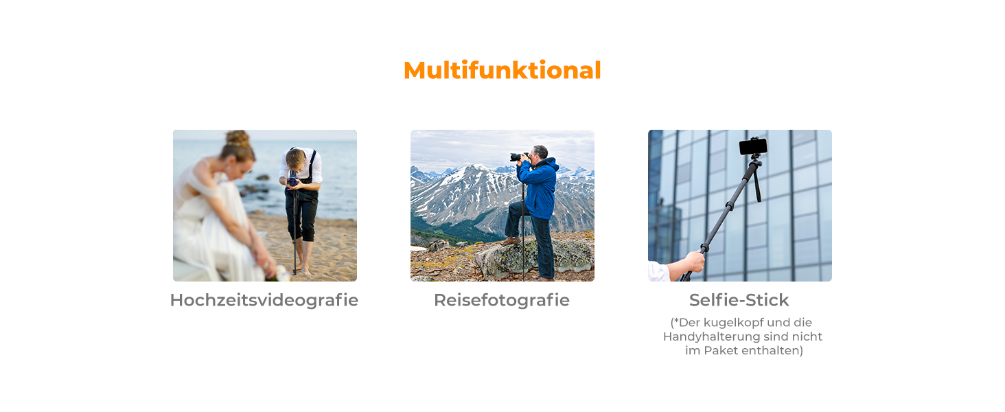 Монопод K&F Concept MS16 - 160см, алюміній, 5 секцій, для DSLR/DSLM/компактних камер