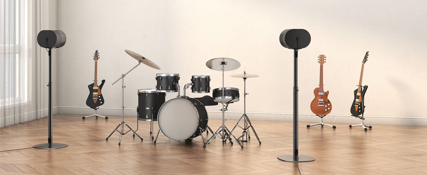 Регульовані підставки для акустики Sonos Era 100 та Era 300, 74-99 см, чорні, 5 кг