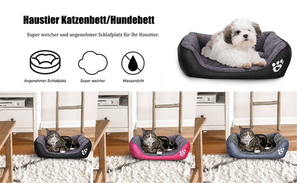 Килимок для кота та собаки AcserGery: м'яке ліжко, теплий лежак, чорний колір