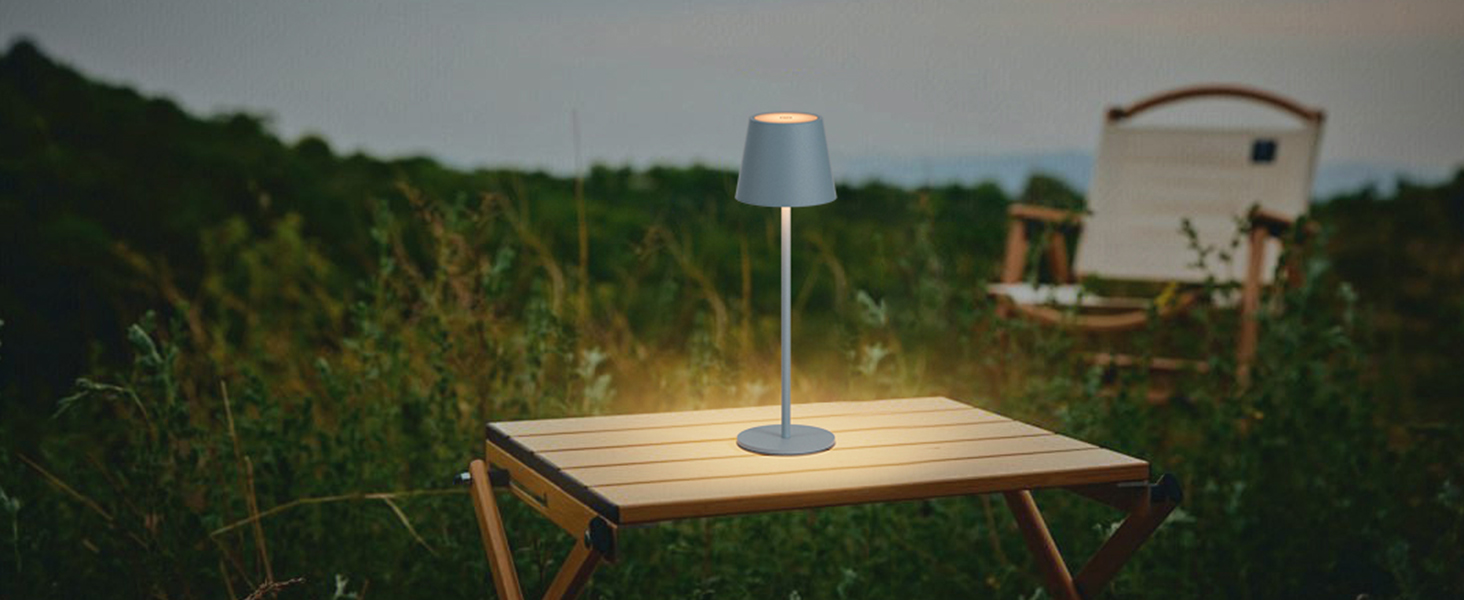 LED-лампа Klighten: 2 шт. акумуляторні настільні лампи з димуванням, USB-C, IP54, для дому та вулиці (блакитні)