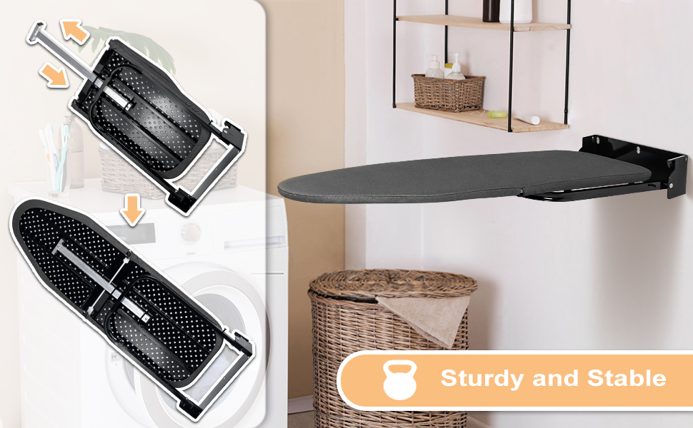 Настінна прасувальна дошка Duwee, складана, компактна, 32x93 см