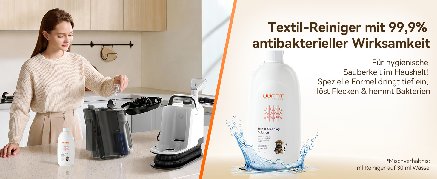 Пароочисник Uwant Y100 3-в-1 для диванів, килимів та авто. Потужність 1750W, 18KPA, з самоочищенням та 7 насадками. Гарантія 2 роки.