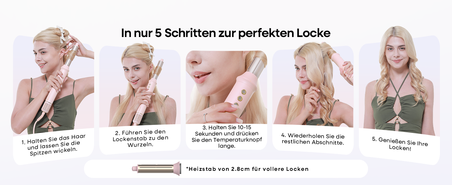 Аirstyler 7-в-1: Фен, плойка, брашинг, термощітка, автоматична завивка, іонізація, захист від пошкоджень, рожевий